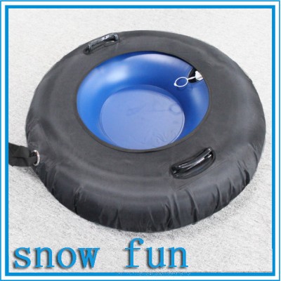 towable snow fun toys inflatable snow ski sled tube with fabric cover